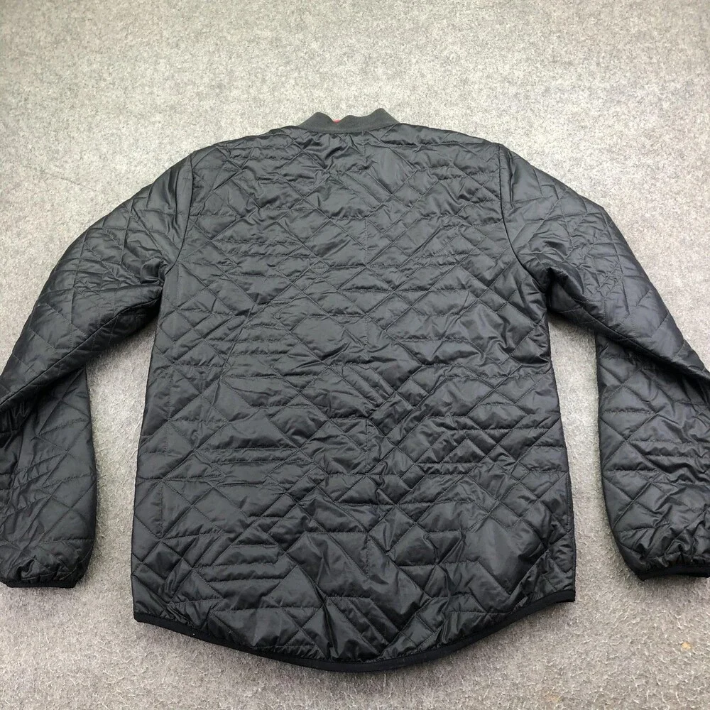 Nike Jacket Womens Small Black Quilted Full Zip Insulated Lined Casual Bomber